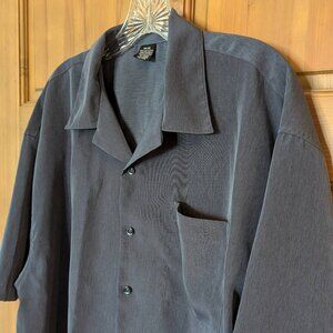 Blue gray Point X button down casual shirt size XL soft silky texture